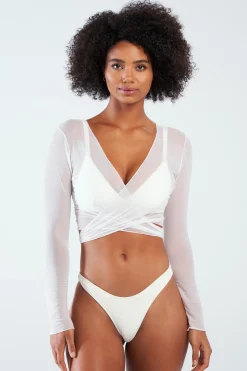 GIGI C Tina Mesh Wrap Top| Coverups|Matching Sets